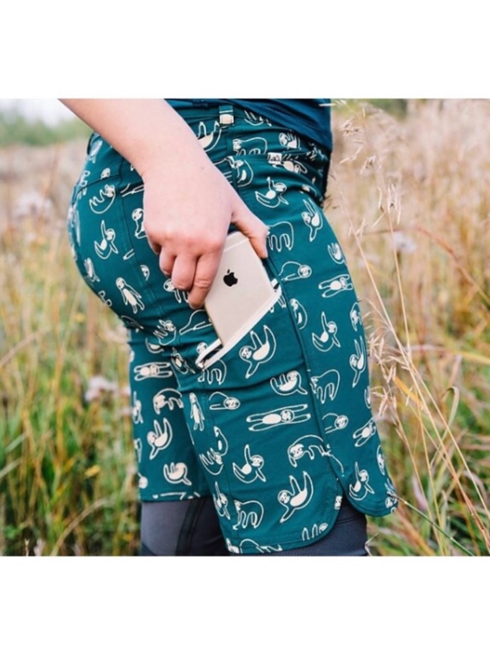 Wild Rye Freel Sloth Womens Mountain Biking Shorts - Teal Green